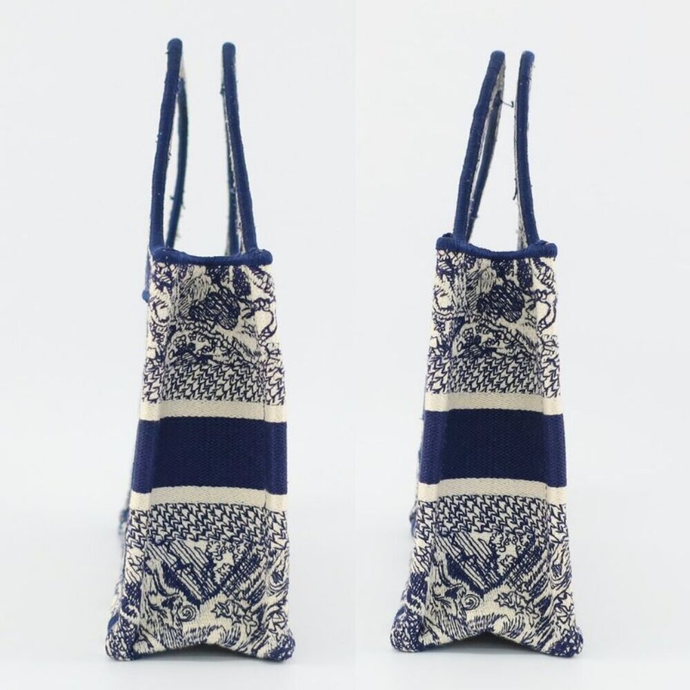 Dior Book Tote Mini Toile de Jouy Navy White Canvas Handbag - Picture 3 of 10